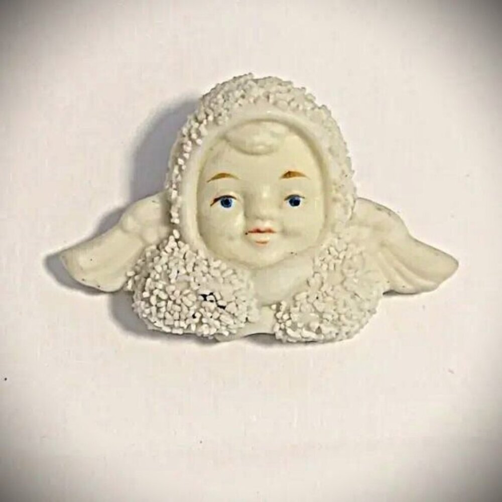 Victorian Cherub Angel Brooch Pin Porcelain Vintage‎ Baby Ceramic 90's
